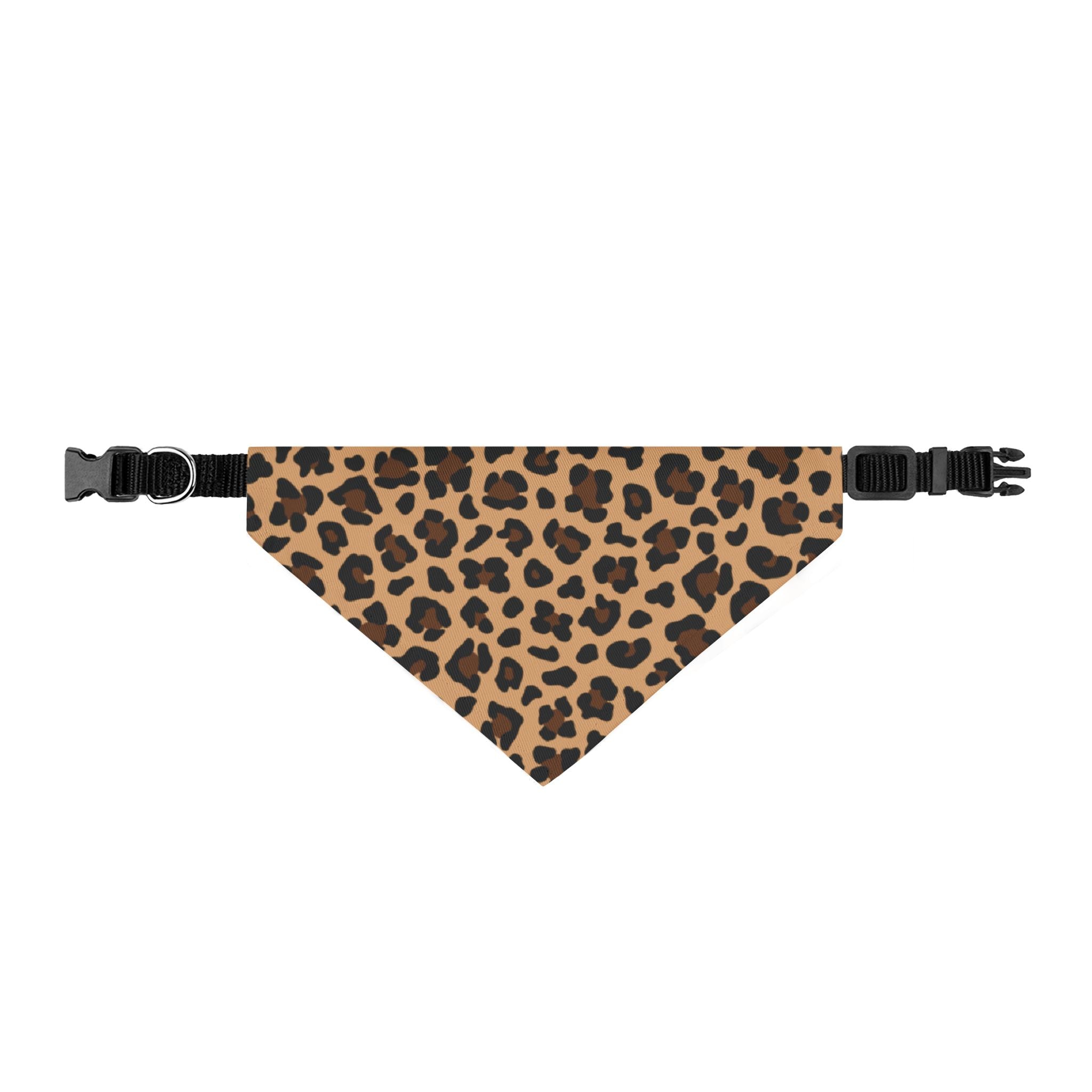 Leopard Print Clip-On Pet Bandana | Adjustable Collar Accessory for Dogs & Cats