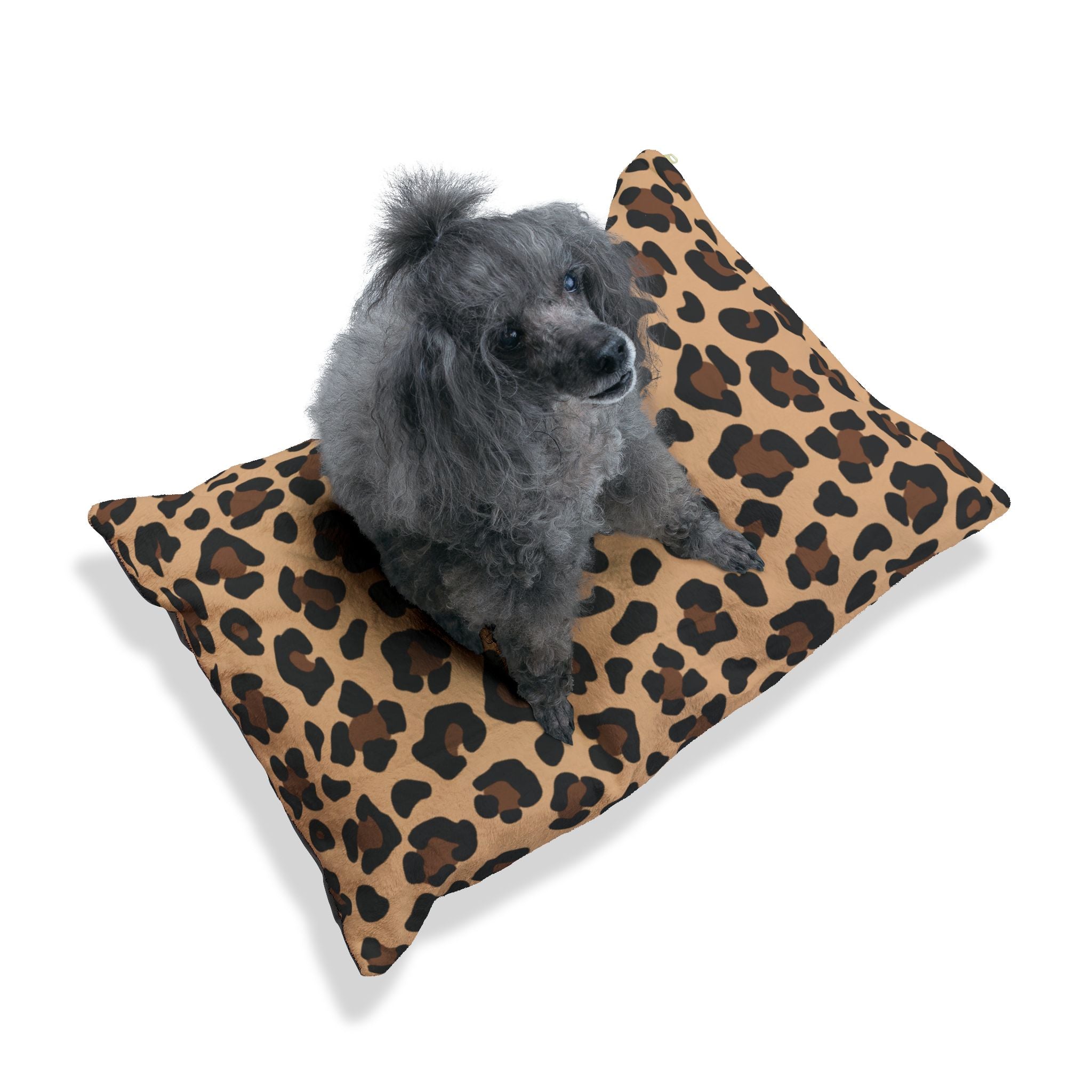Leopard Print Plush Pet Bed | Cozy Decorative Dog & Cat Cushion