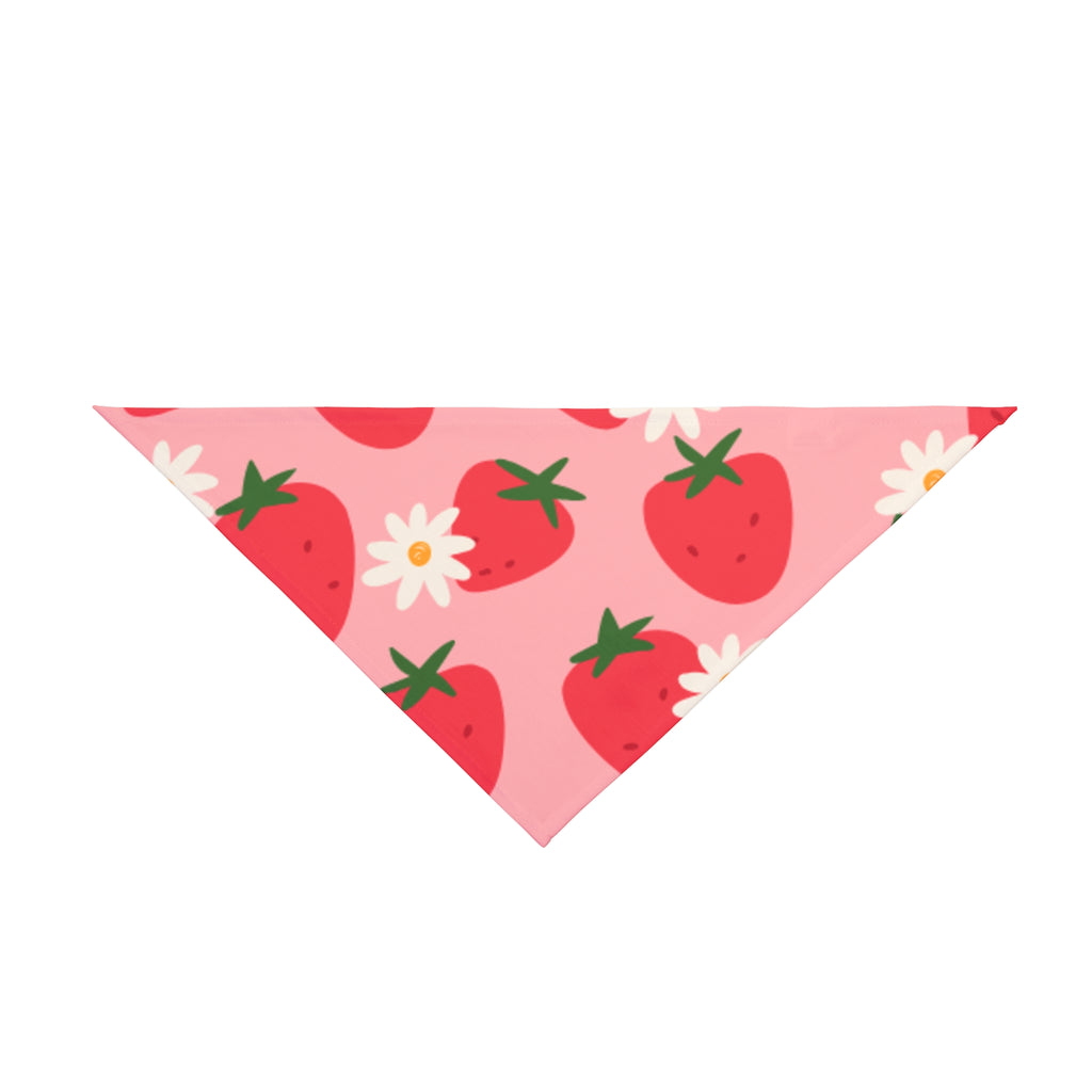 Strawberry Daisy Pet Bandana  Pink Floral Dog & Cat Neck Scarf