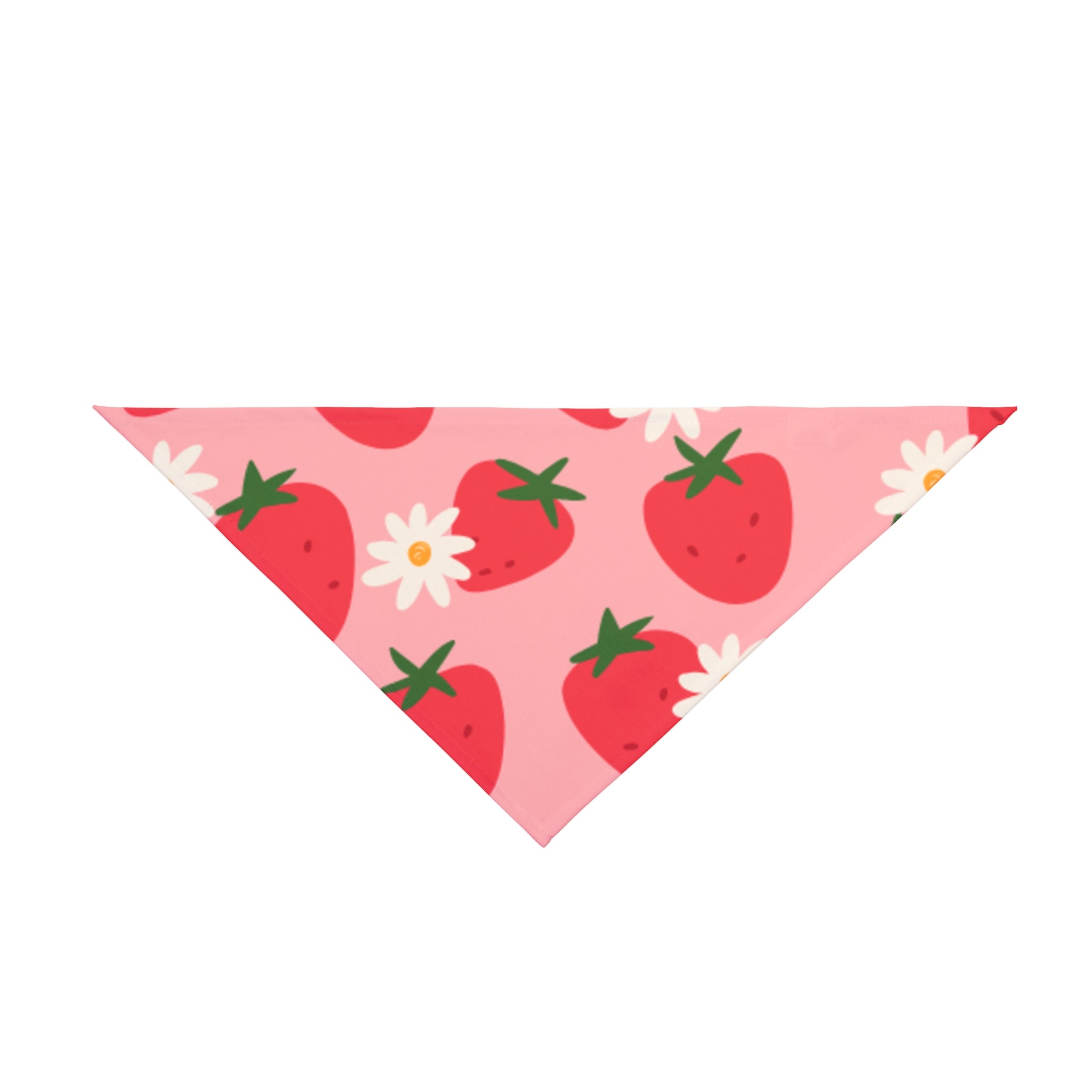 Strawberry Daisy Pet Bandana  Pink Floral Dog & Cat Neck Scarf