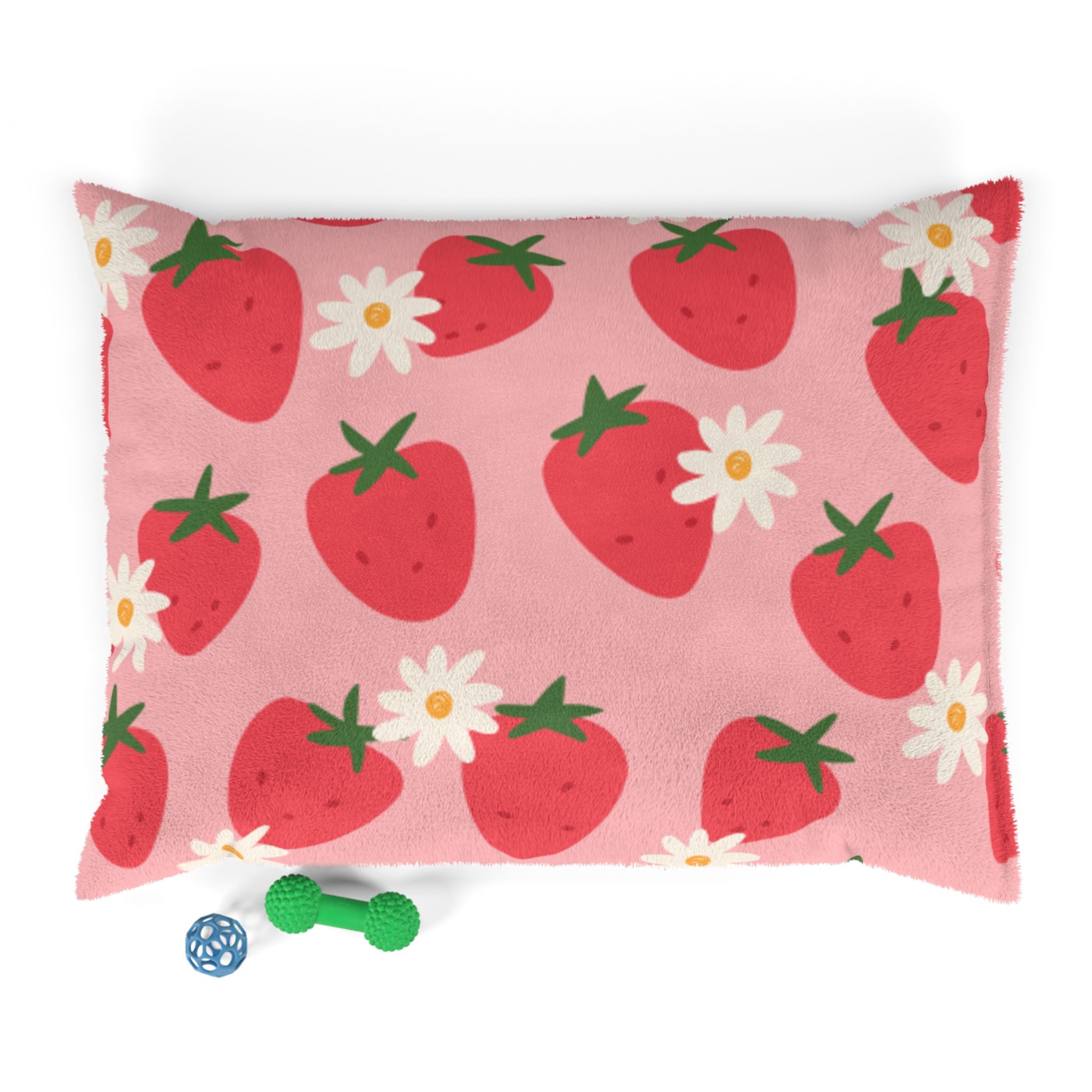 Strawberry Daisy Pet Bed Cute Pink Floral Dog & Cat Cushion