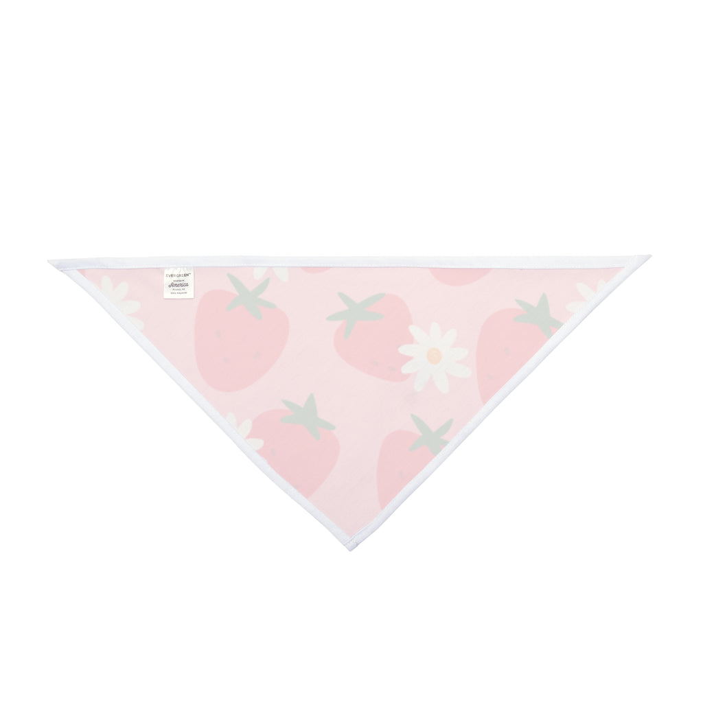 Strawberry Daisy Pet Bandana  Pink Floral Dog & Cat Neck Scarf
