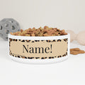 Personalized Leopard Print Pet Bowl | Custom Name Cat & Dog Dish