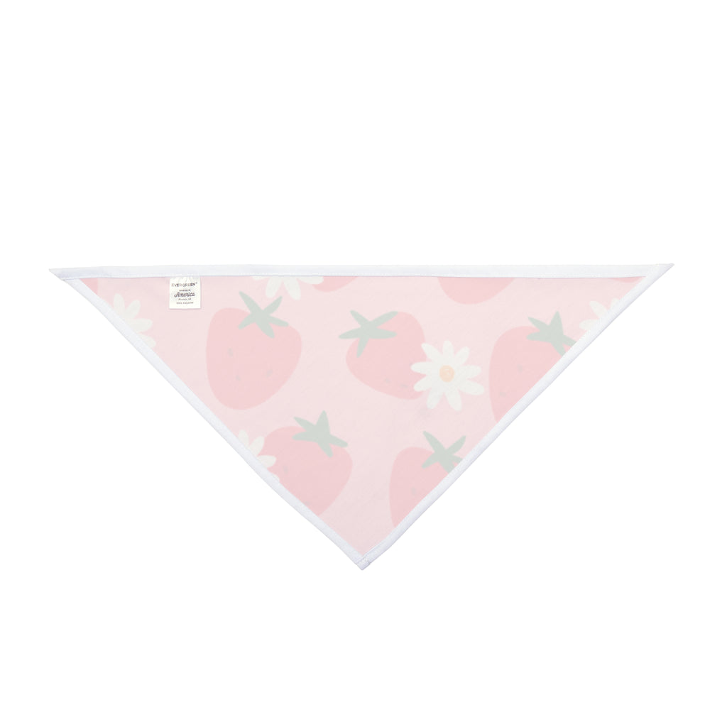 Strawberry Daisy Pet Bandana  Pink Floral Dog & Cat Neck Scarf