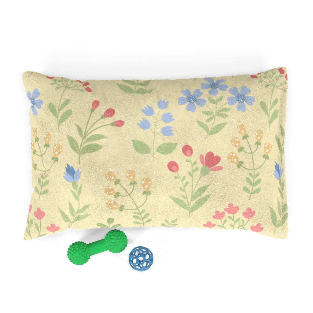 Floral Pastel Pet Bed | Cozy Spring Garden Dog & Cat Cushion