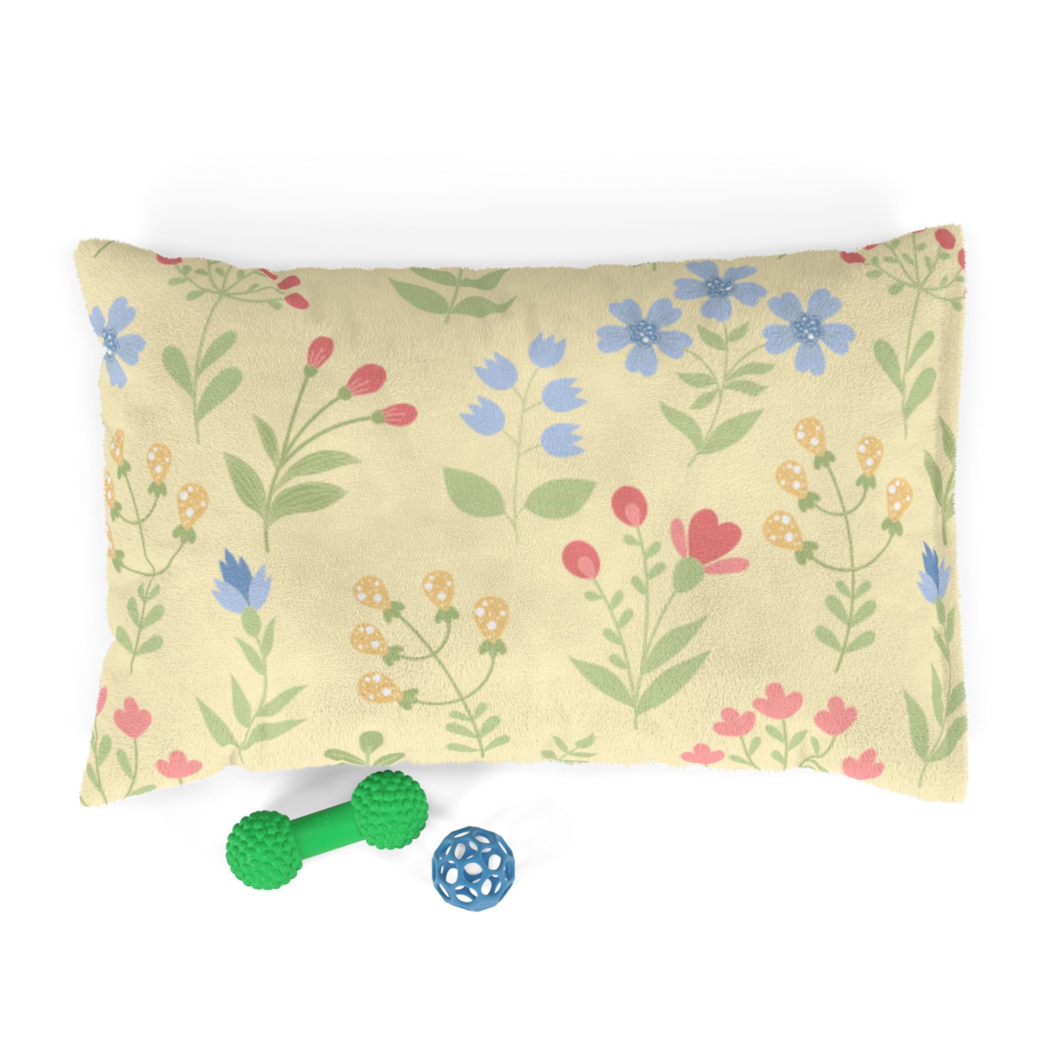 Floral Pastel Pet Bed | Cozy Spring Garden Dog & Cat Cushion