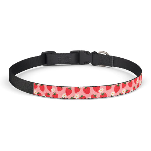 Clip-on Collar — Pink Strawberry Pattern Pet Collar