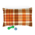 Cozy Autumn Plaid Pet Bed  Orange Buffalo Check Dog & Cat Pillow