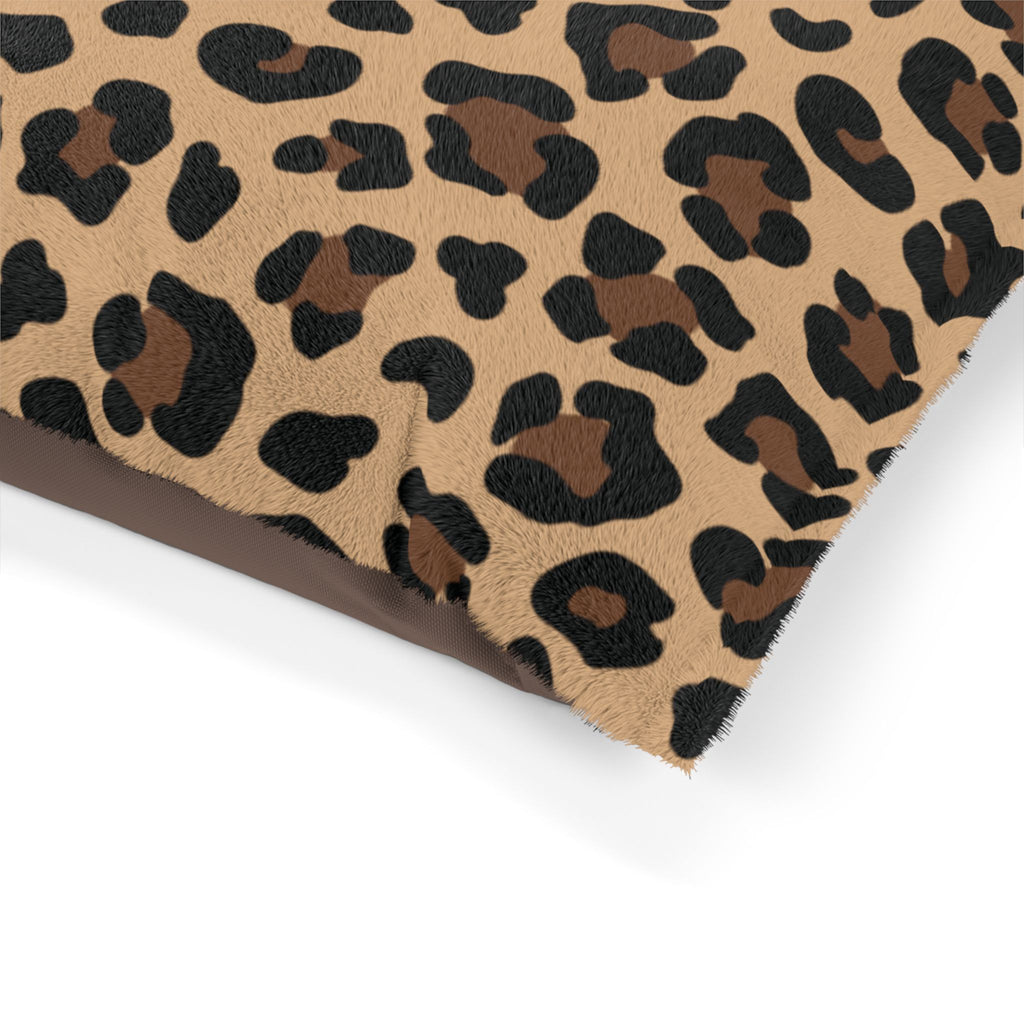 Leopard Print Plush Pet Bed | Cozy Decorative Dog & Cat Cushion