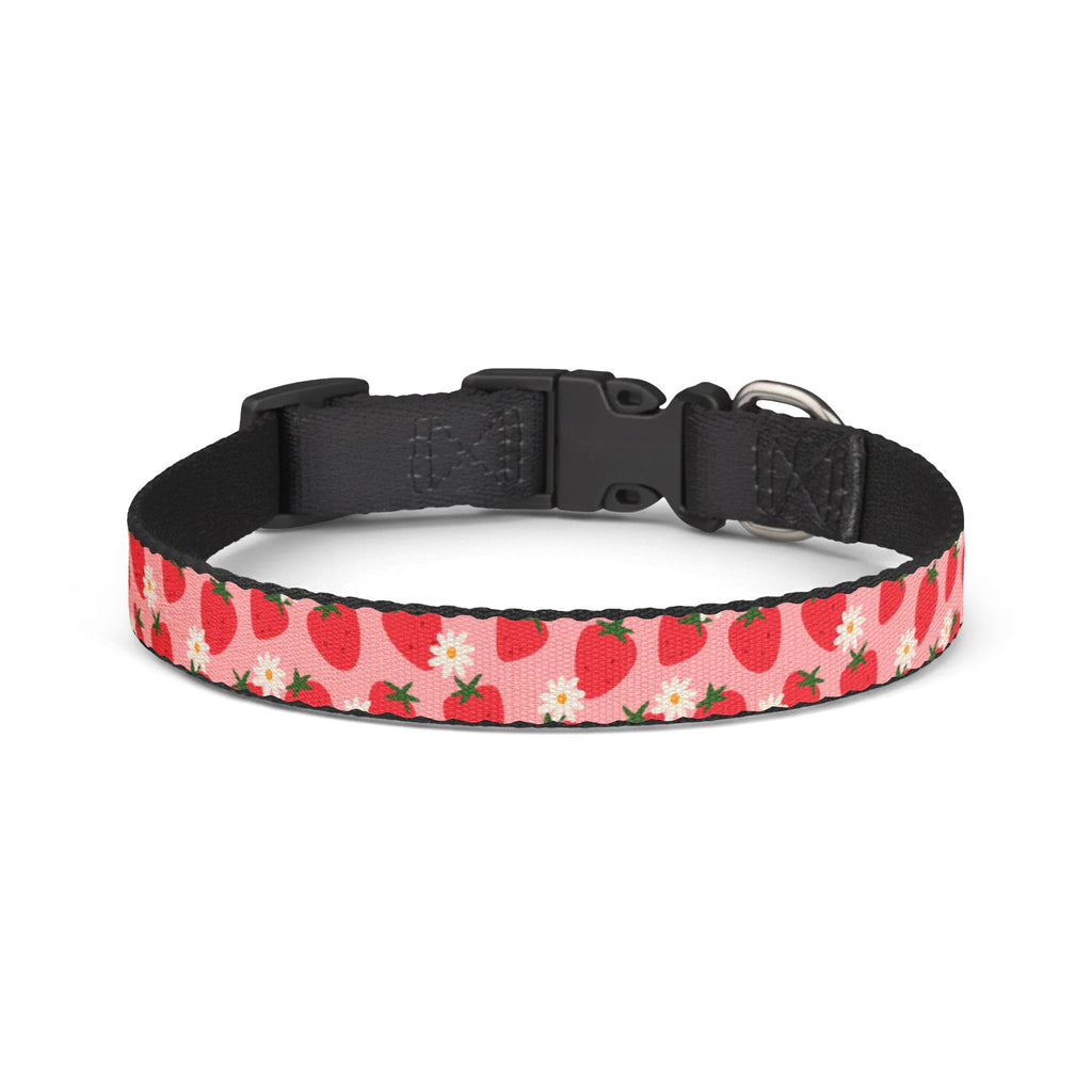 Clip-on Collar — Pink Strawberry Pattern Pet Collar