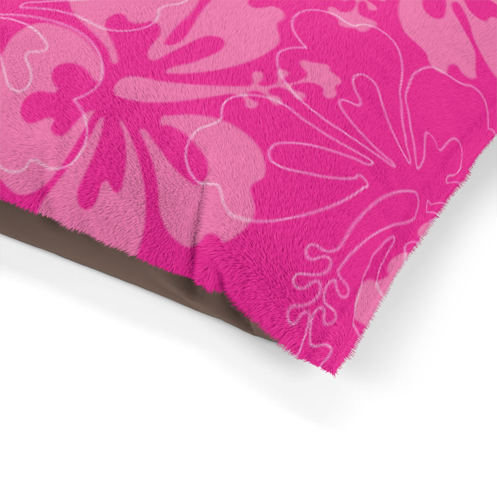 Pink Hibiscus Pet Bed | Floral Dog & Cat Cushion