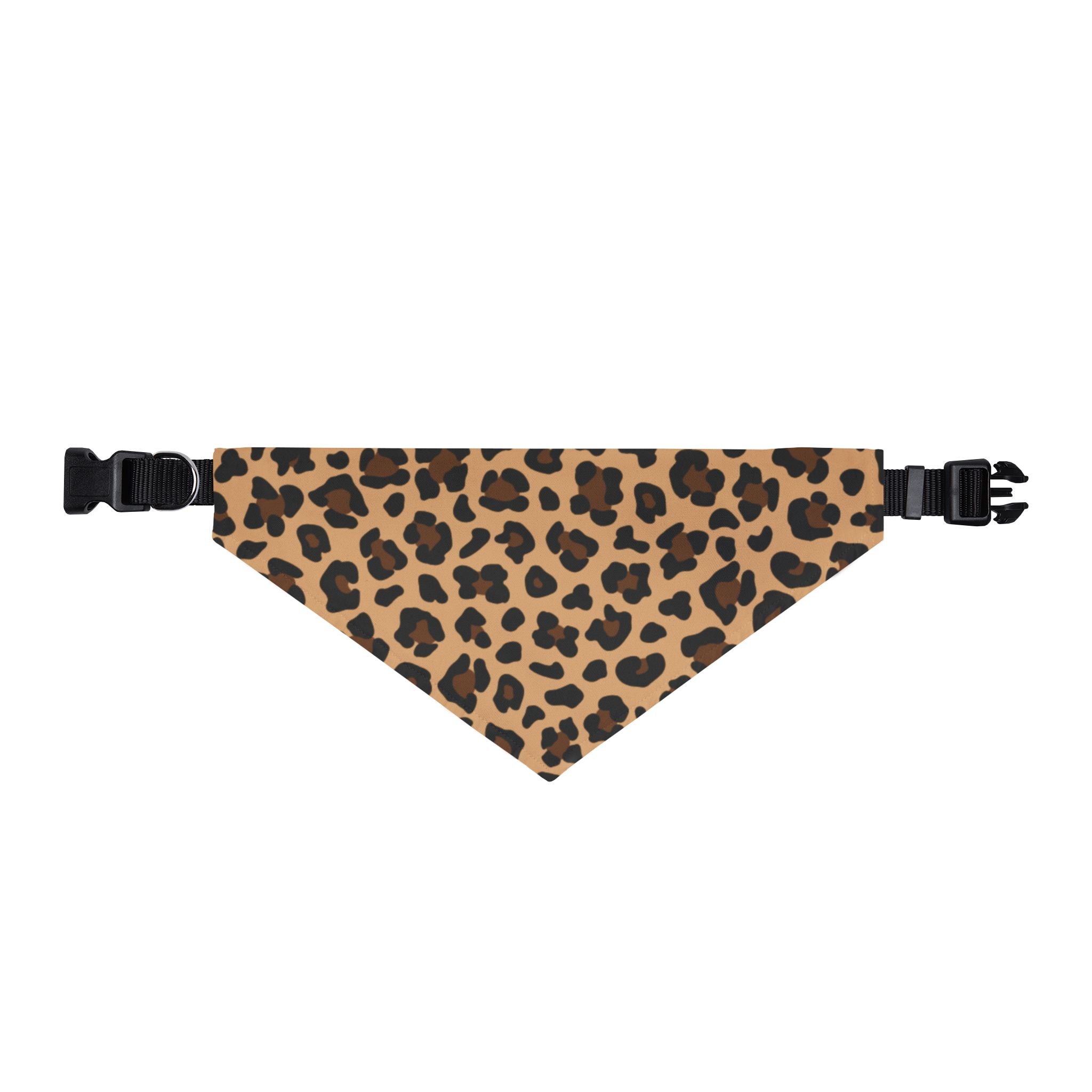 Leopard Print Clip-On Pet Bandana | Adjustable Collar Accessory for Dogs & Cats