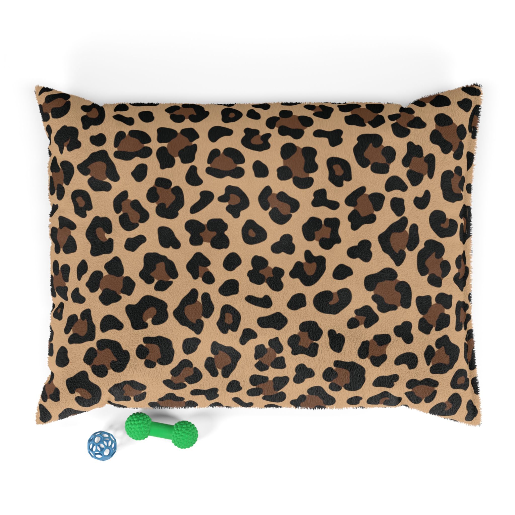 Leopard Print Plush Pet Bed | Cozy Decorative Dog & Cat Cushion
